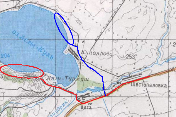 Карта Аслы-Куль