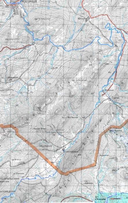 Карта реки Юрюзань