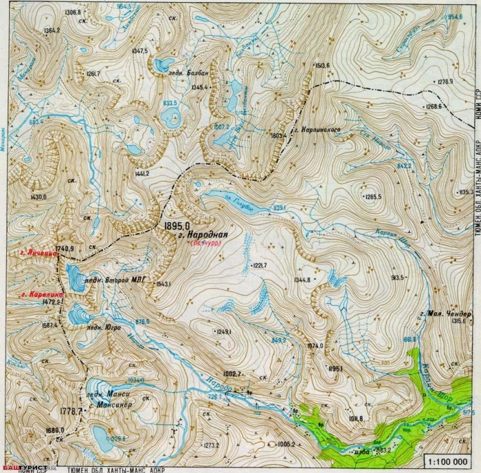 Гора Народная 1895м