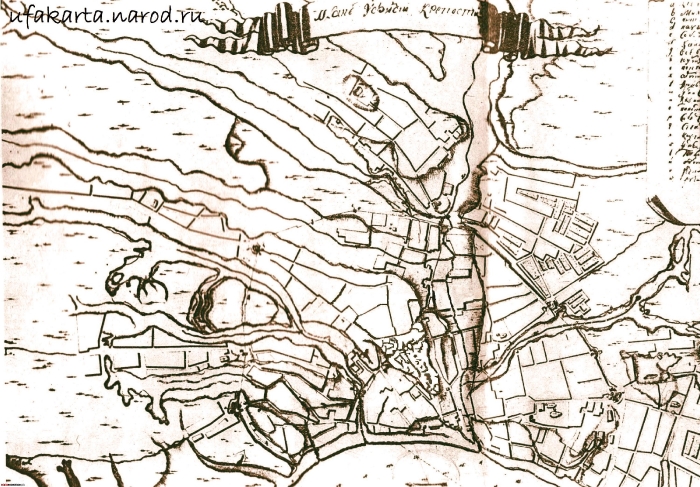 Уфимская крепость карта 1745 года