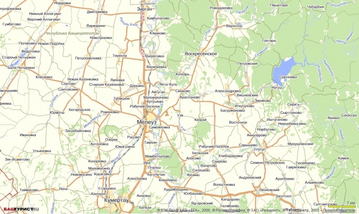 Мелеузовский район карта