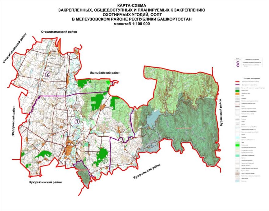 Карта схема Мелеузовского района