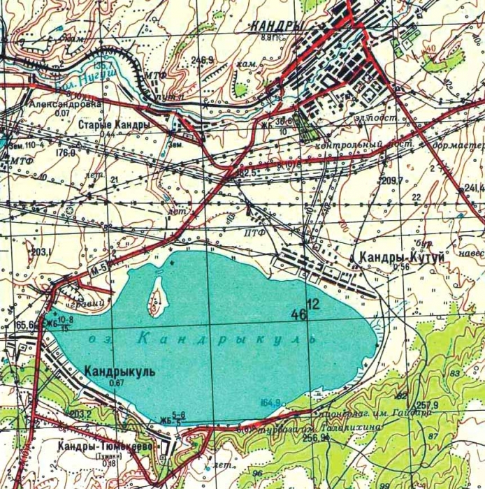 Карта Кандров и озера Кандры-куль