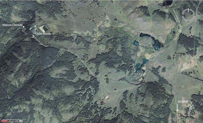 Расположение водопада Гадельша