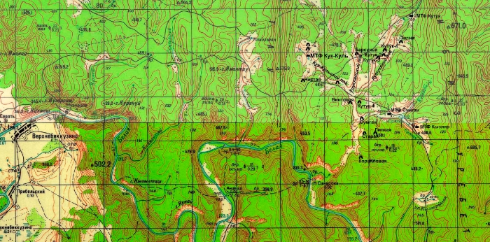 Расположение пещер Кутукского урочища