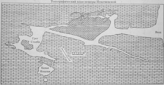 Пещера Игнатьевская схема план