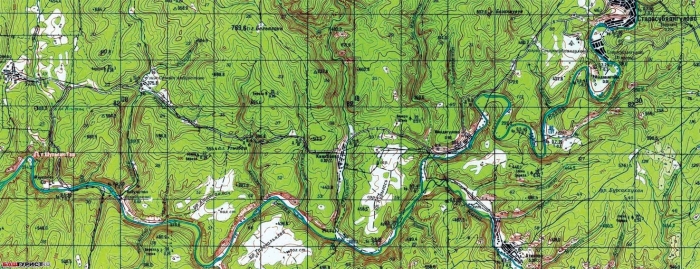 Карта участка реки Белой. расположение Шульган-Таш. Старосубхангулово. Бурзян