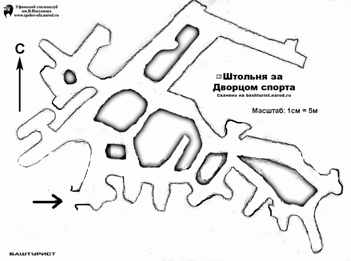 Штольня за дворцом спорта. Уфа схема