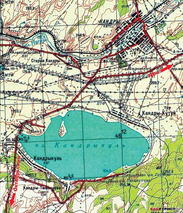 Озеро Кандры-куль на карте