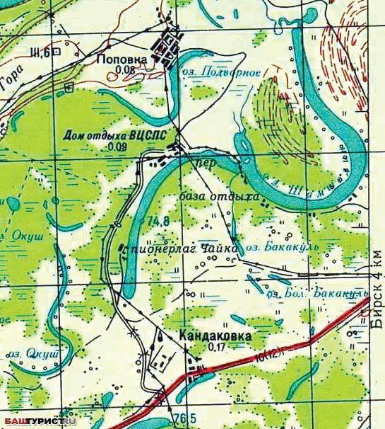 Озеро Шамсутдин на карте