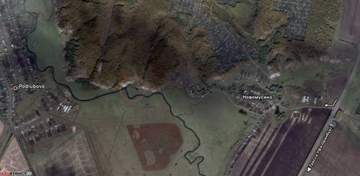 Голубое озеро Уфимский Кармаскалинский район фото со спутника