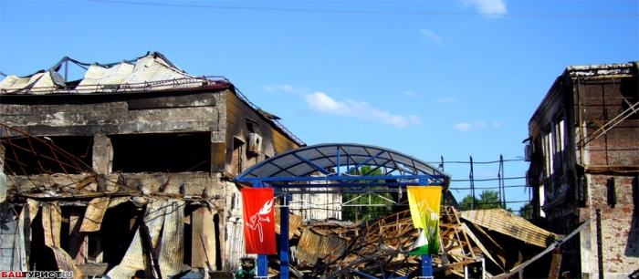 Сгоревший универмаг Ишимбай 2009 год