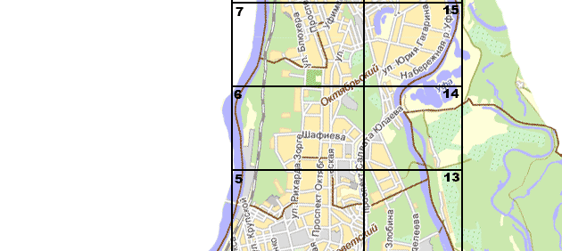 Подробная карта Уфы, с нумерацией домов